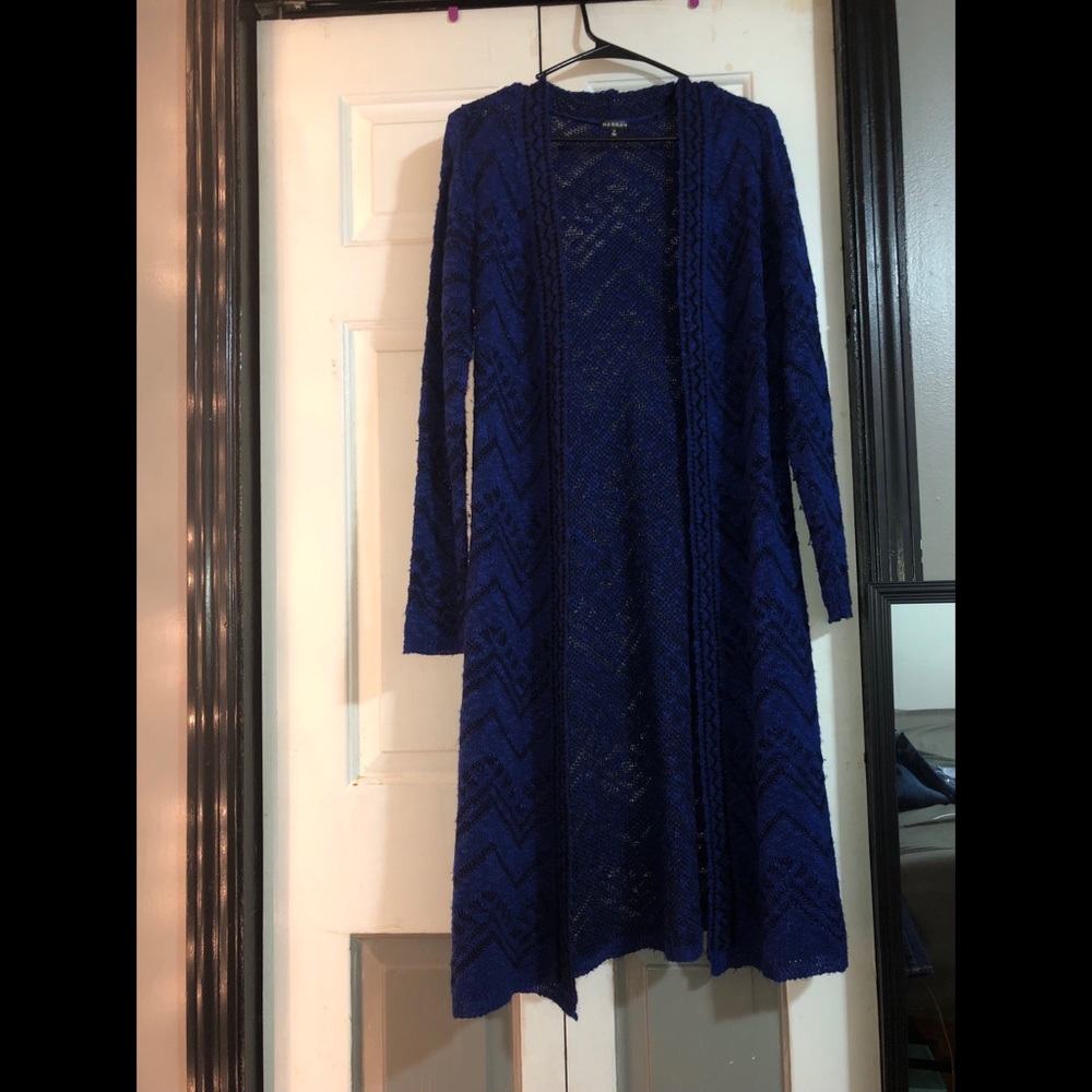 long royal blue cardigan/ sweater :)